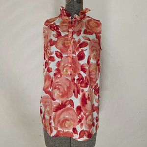 LOFT Floral Sleeveless Blouse
